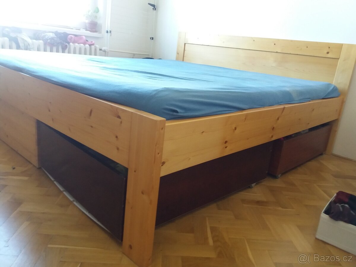 Postel 180 200 borovice masiv - 2