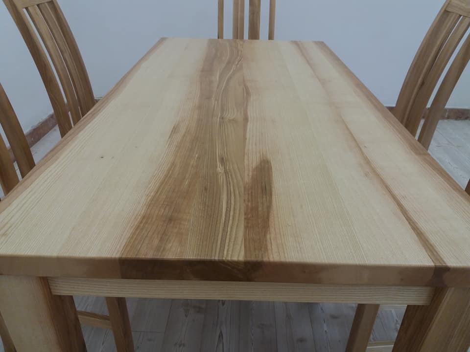 nový masivní jasanový stůl, deska 4 cm, Odvoz, montáž po Čr - 2