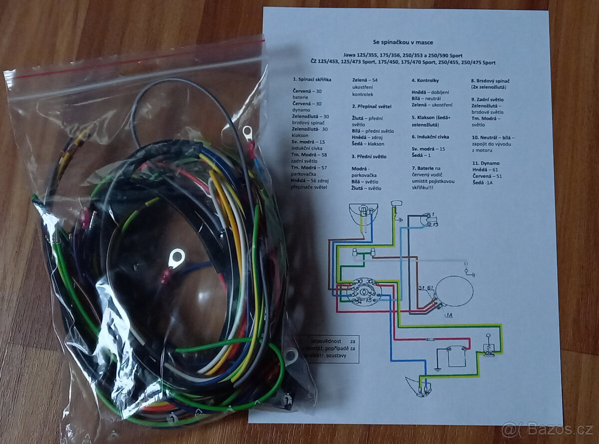 kabeláž JAWA kývačka - více verzí - 2