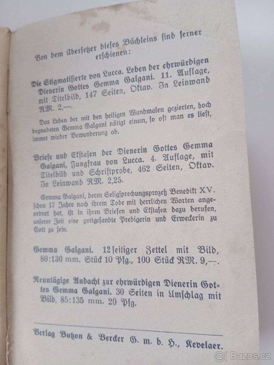 Starý německý modlitební spis „Die heilige Stunde“, 1931 - 2