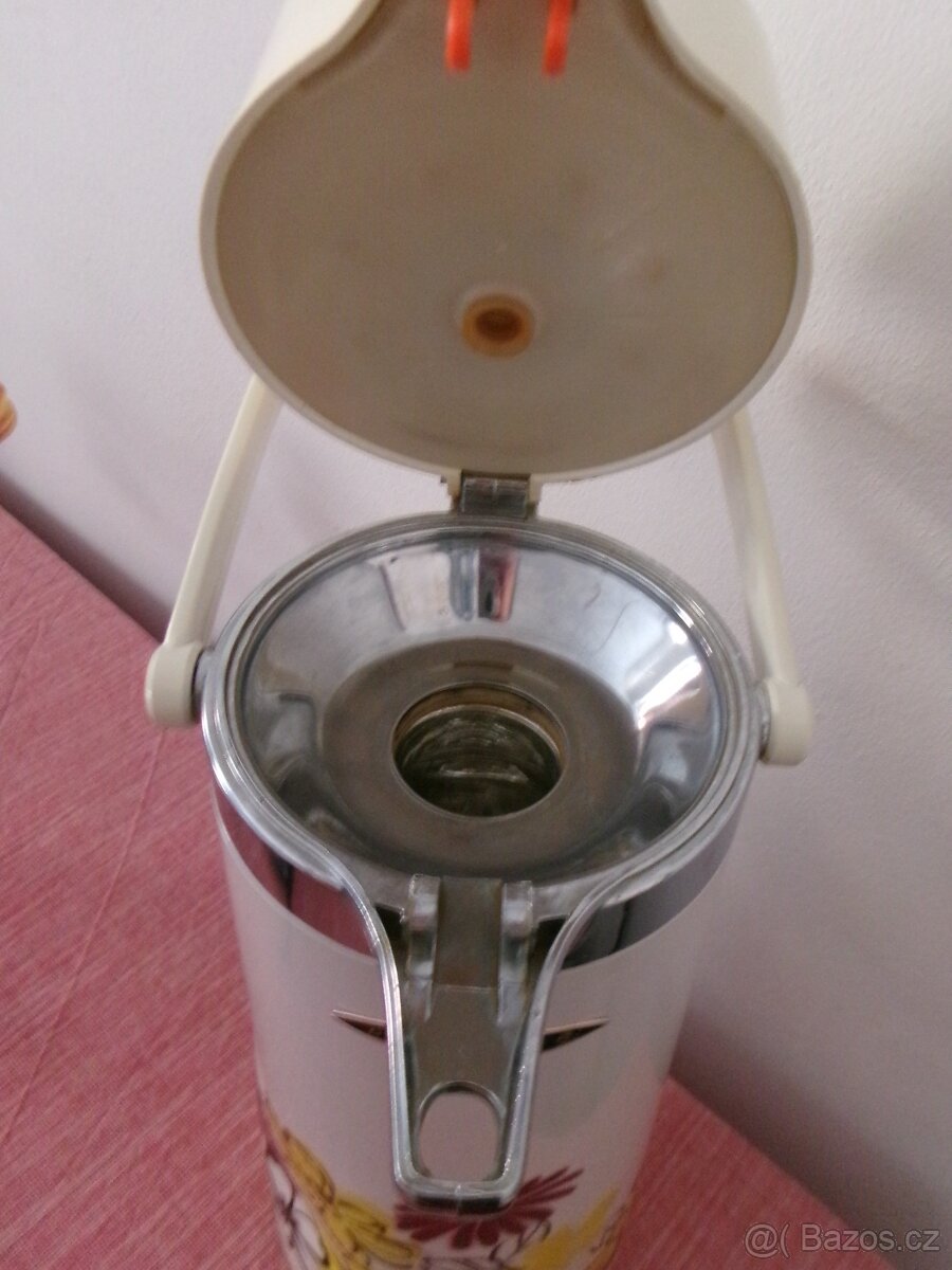 Termoska s pumpičkou - retro. - 2