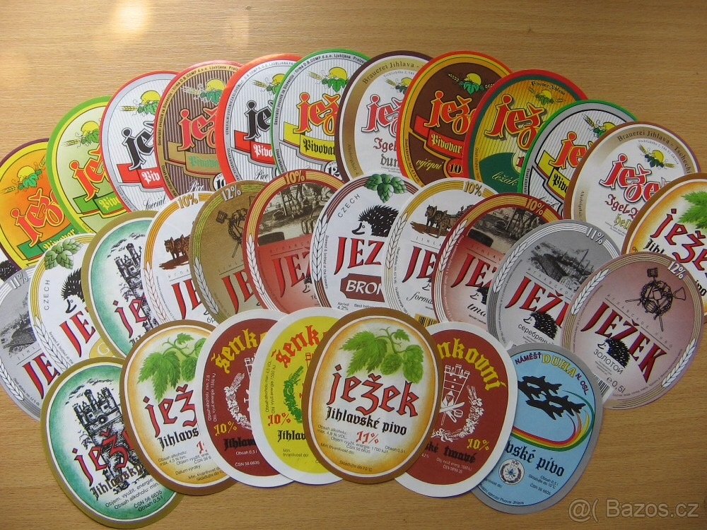 Pivní etikety pivovaru Jihlava, cca 130 ks, každá jiná - 2