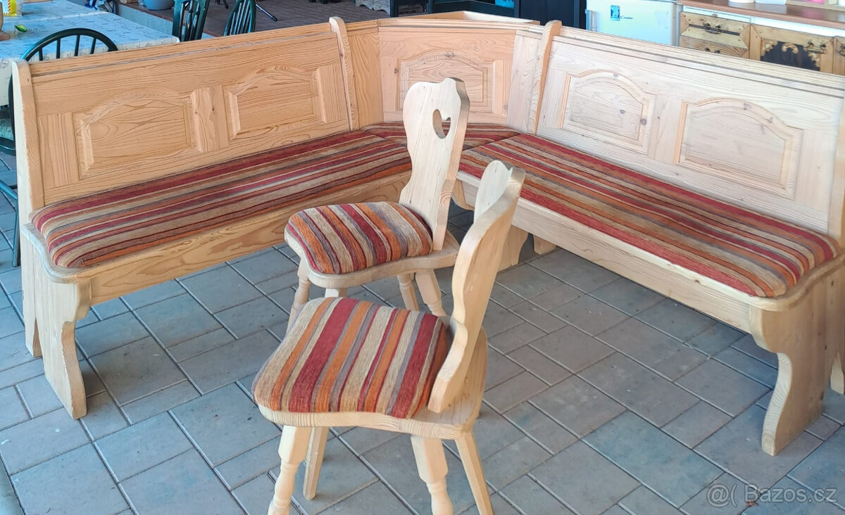 Dřevěná rohová lavice - 2