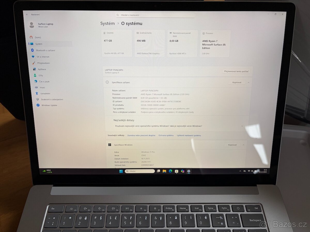 Microsoft Surface Laptop 4 15“, záruka, obal, CZ - 2