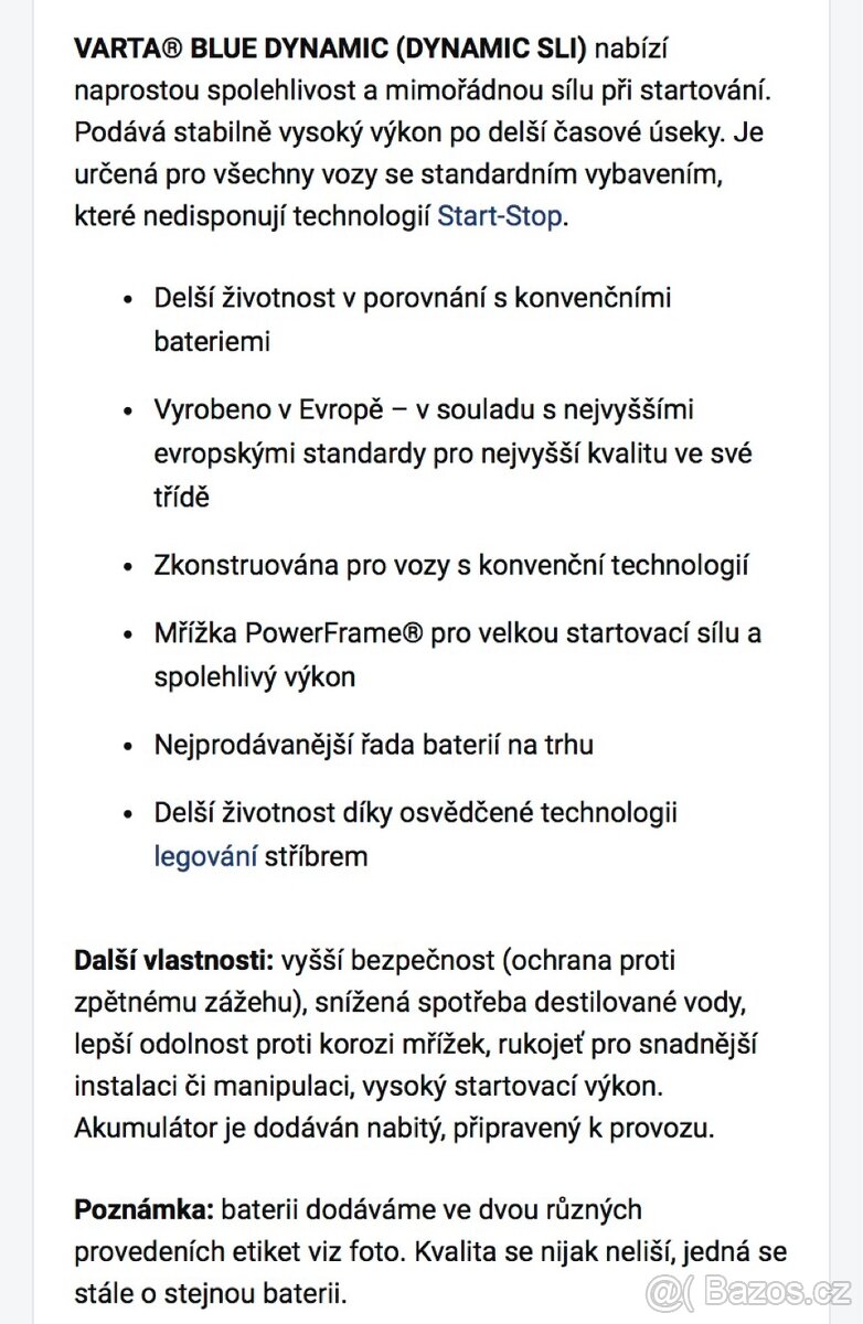 autobaterie VARTA BLUE Dynamic 45Ah, 12V, B33 - 2