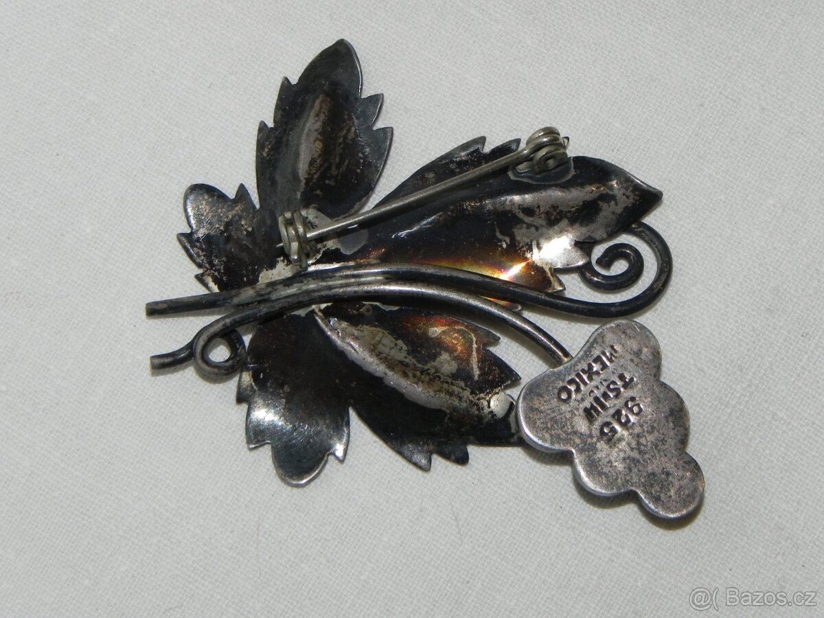 Stará brož Art Deco stříbro Mexico 925 - 2