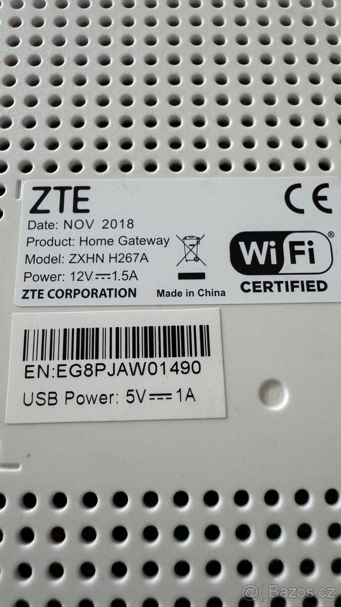 Wi-Fi modem ZTE ZXHN H267A – dual-band 2,4 GHz / 5 GHz (O2) - 2