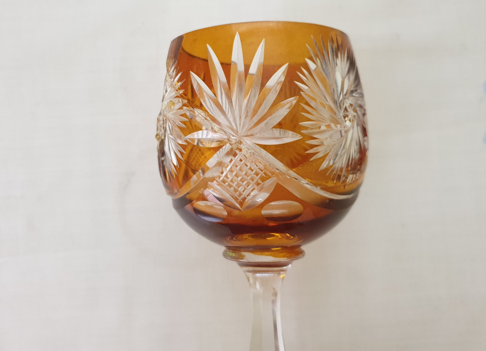 Stará broušená číše 20x8 cm - 2