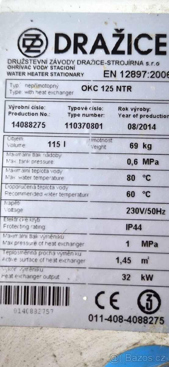Bojler Dražice OKC 125 ntr - 2
