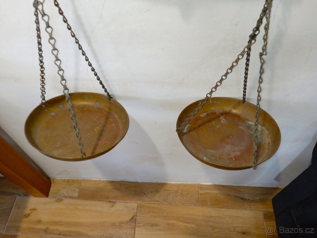 Závěsné váhy mosaz a měď - 2