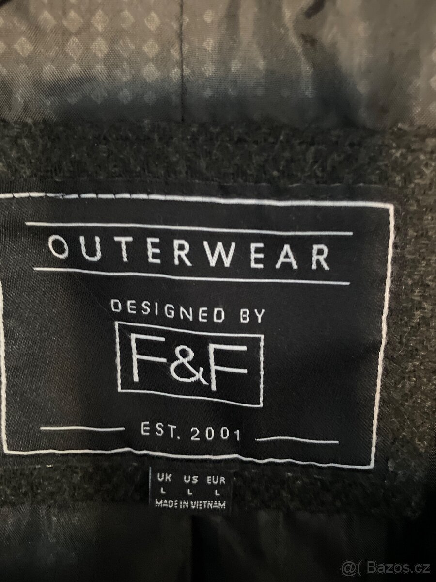 Pánský tmavě šedý flaušový kabát / bundu - 2