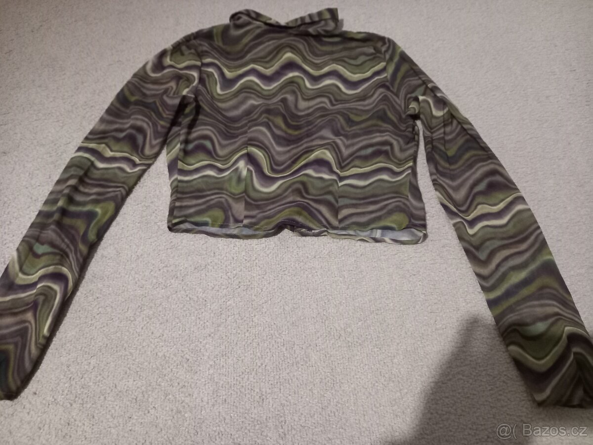 Cropp top košile khaki Pull & Bear vel. S - 2