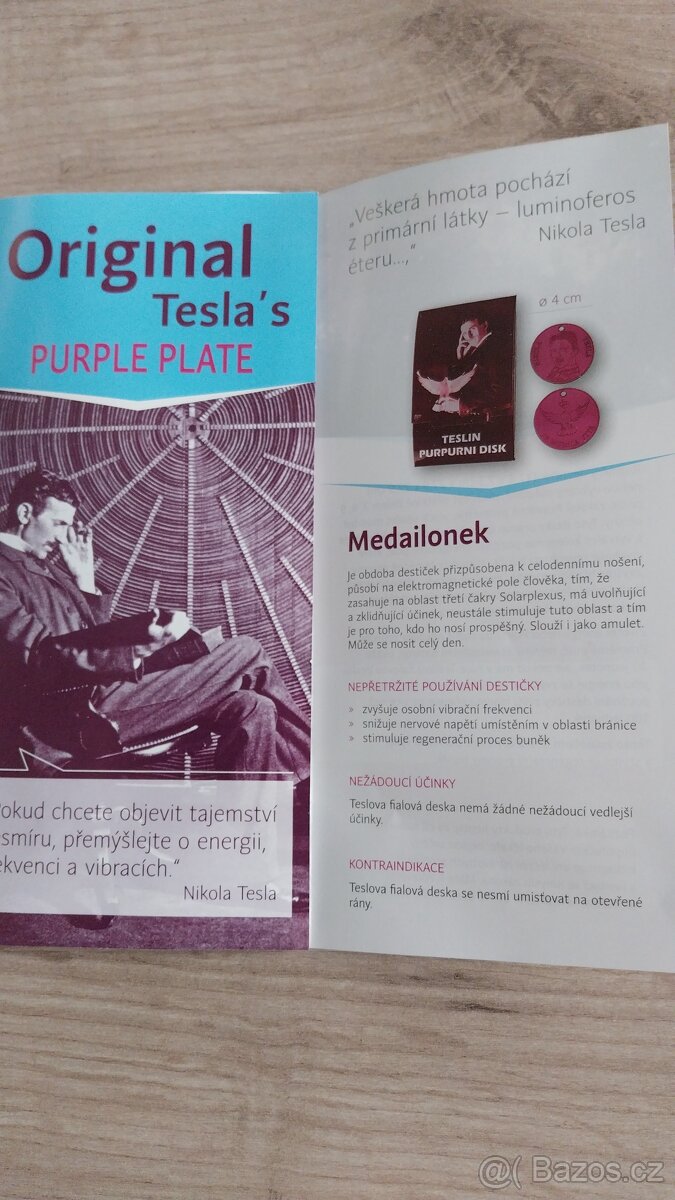 Originál Tesla Puple plate medailonek - 2