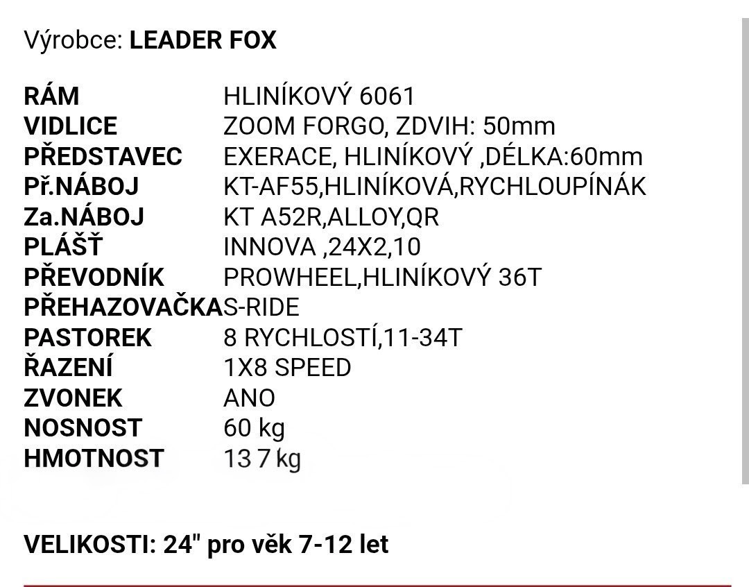 Dívčí kolo Leader Fox - 2