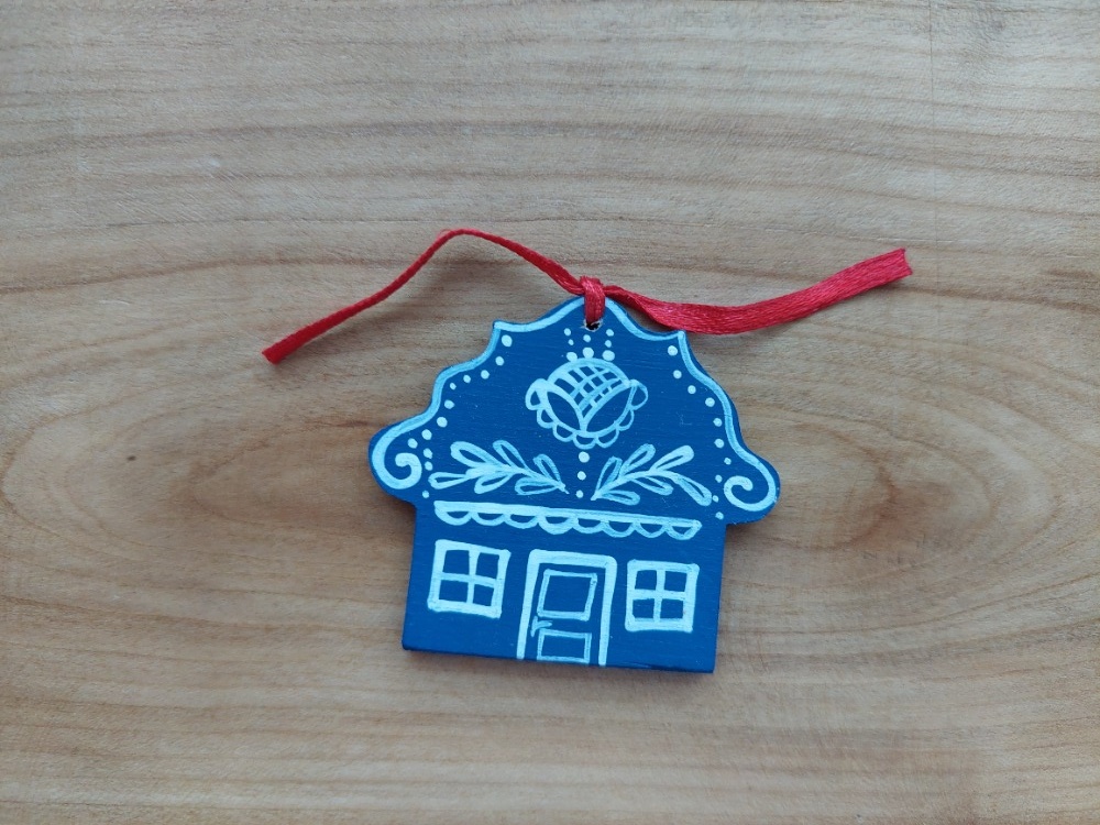 Nová dřevěná ozdoba, ručně malovaná - originál - SLEVA - 2