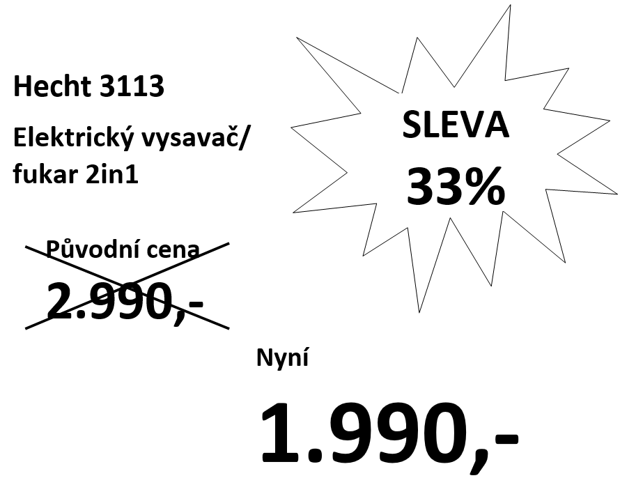 Hecht 3113 elektrický vysavač/ fukar 2in1 - 2