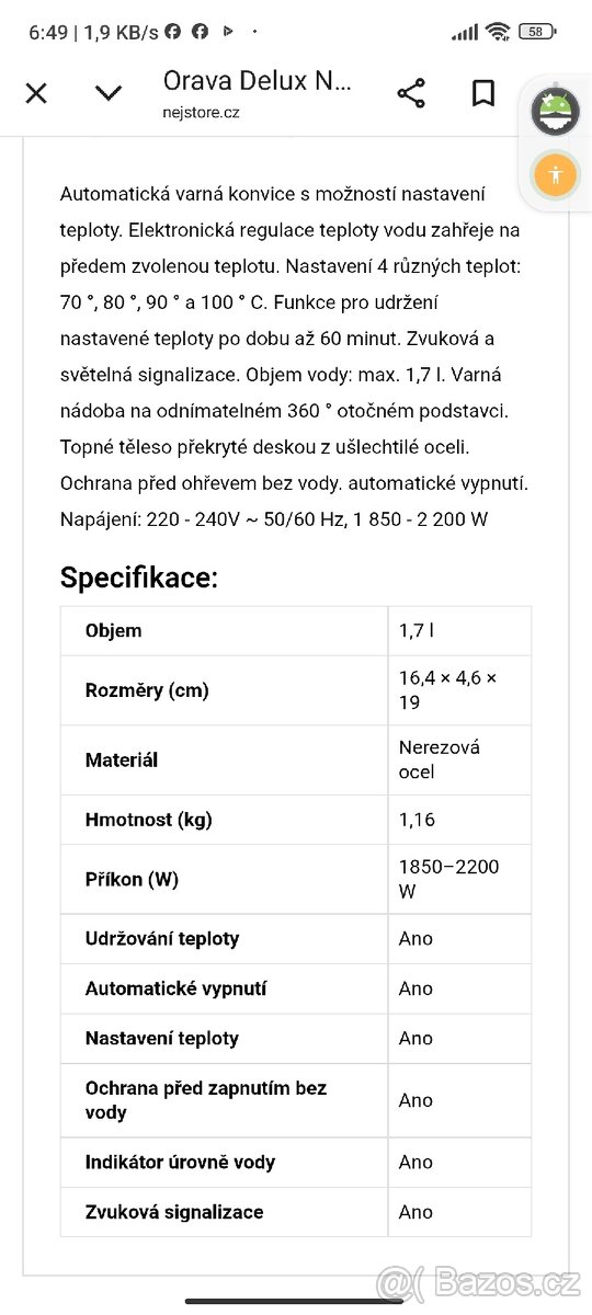 RYCHLOVARNÁ KONVICE ORAVA DELUX - 2