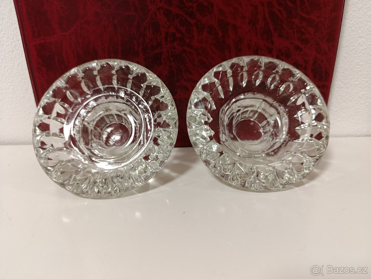 Skleněný stojan na svíčku 2 ks - 2