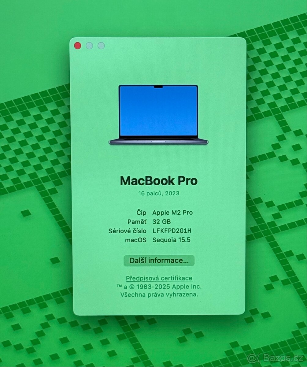MacBook Pro 16” 2023 CTO /32GB RAM/512GB SSD/Záruka - 2