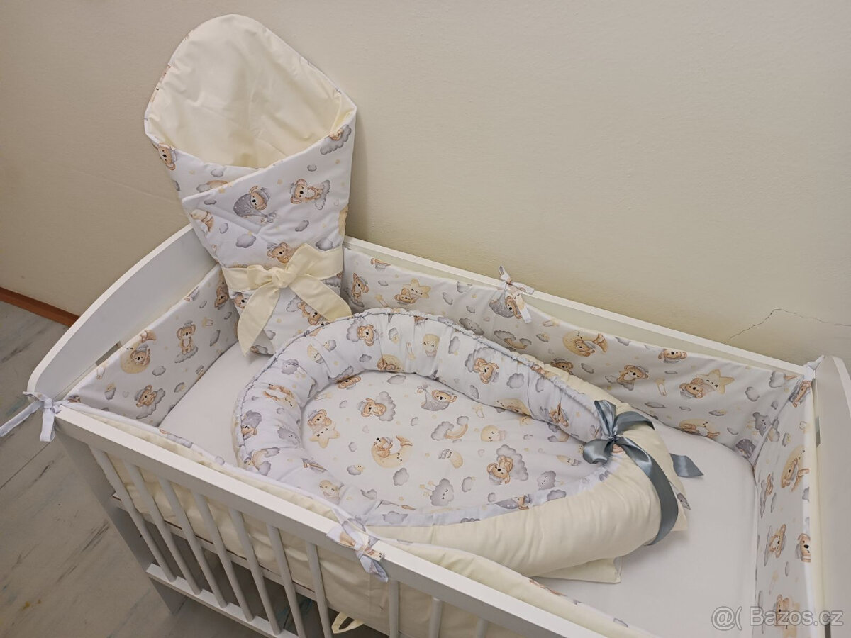 Nová souprava do postýlky medvídci+béžová - 2