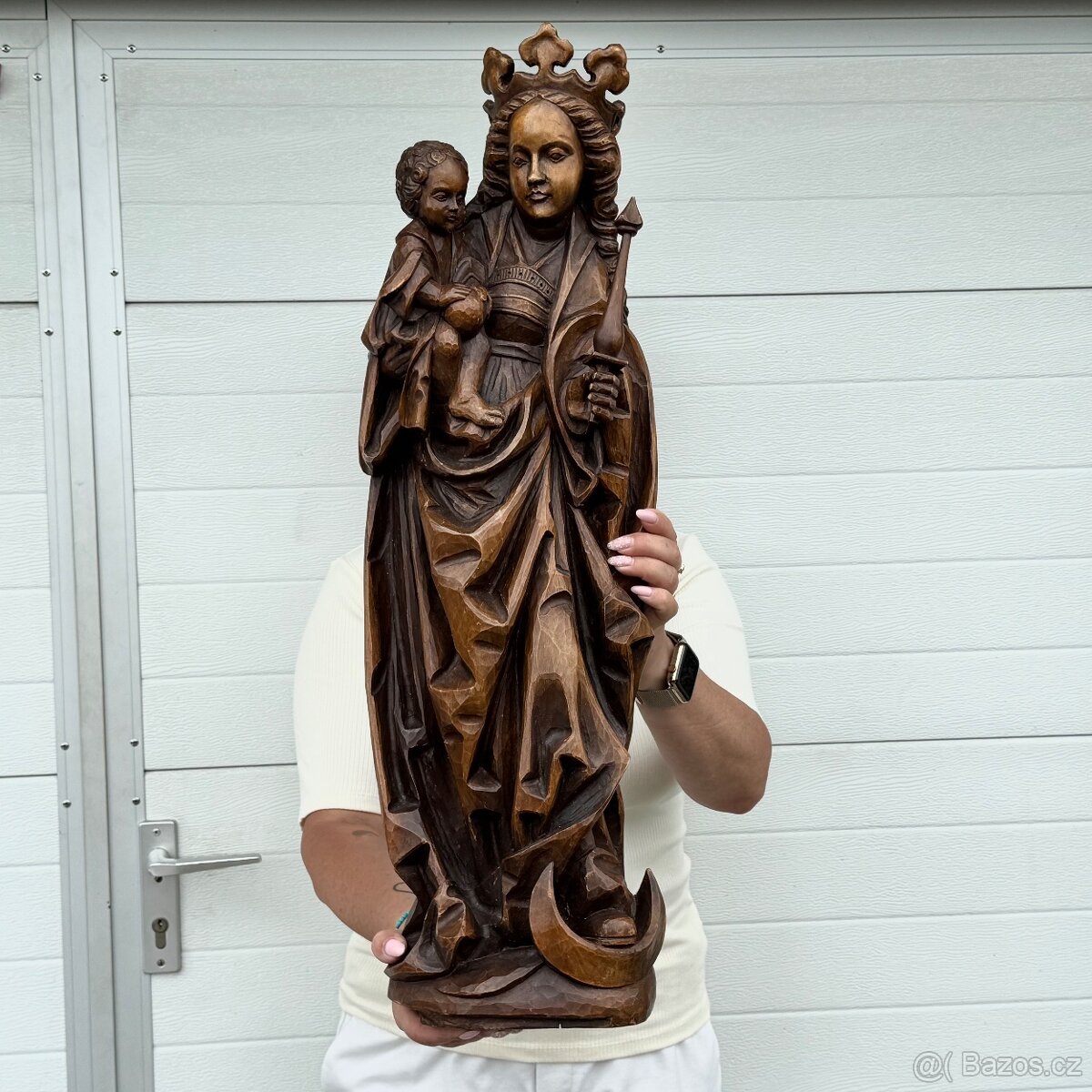 Velká starožitná socha Panna Marie Anglie - 2
