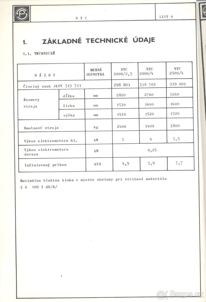 Tabulové nůžky NTC 2500/4 - 2