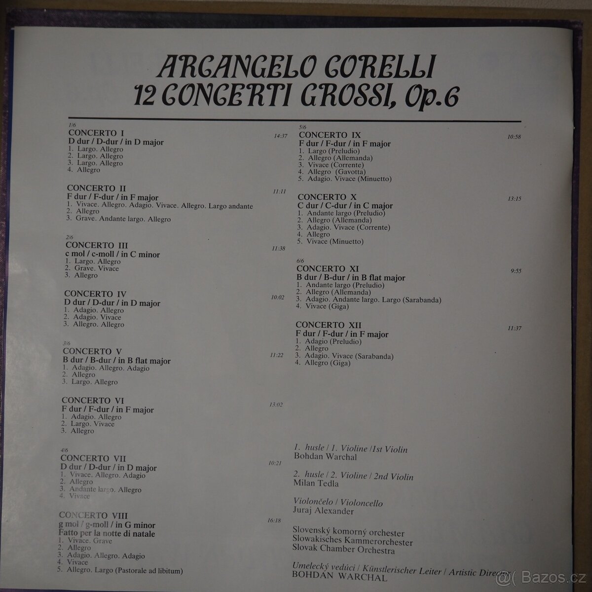 3 LP Arcangelo Corelli : 12 Concerti grossi, op.6 - 2