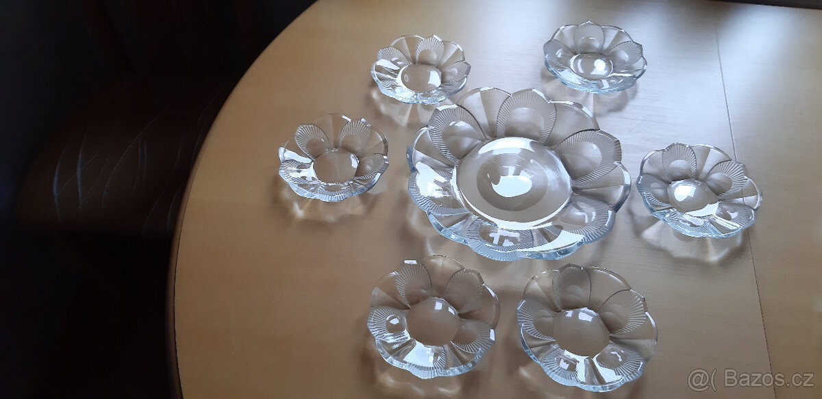 kompotová sada olovnaté broušené sklO - 2