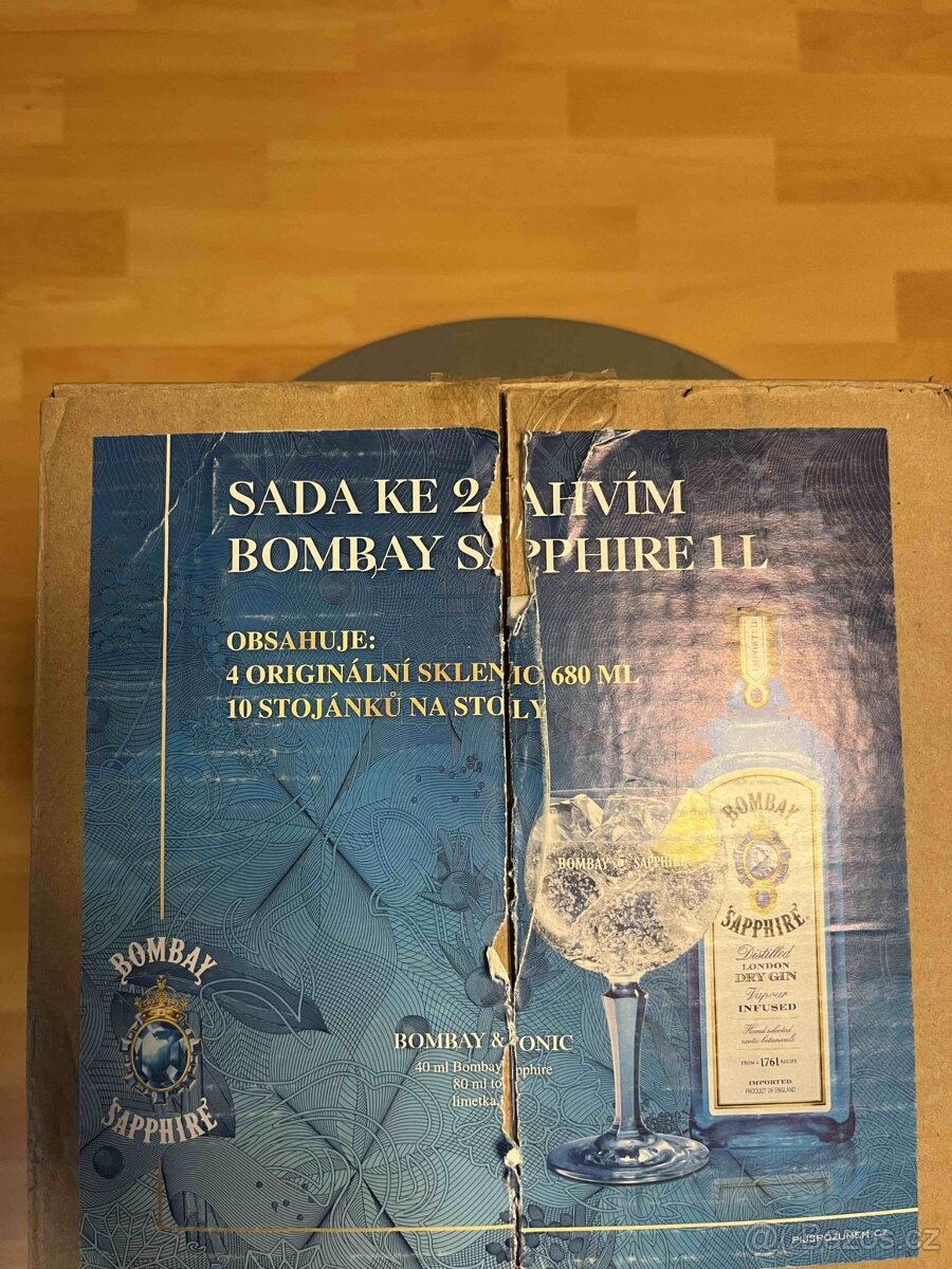 Bombay Sapphire Gin sklenice 4x + 10 stojánků - 2