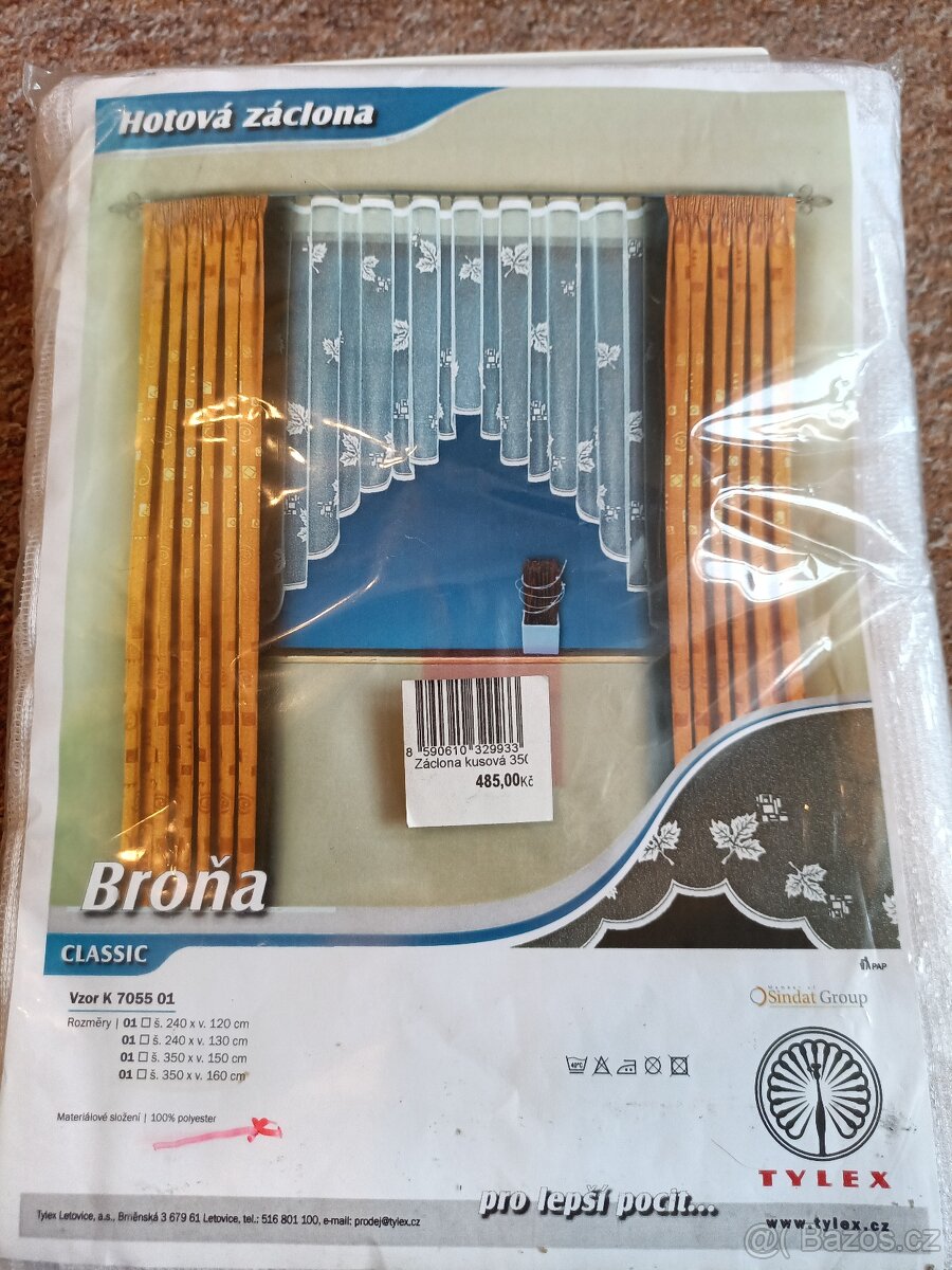 Záclona Broňa š.350 x v.160cm nová čeké výroby - 2