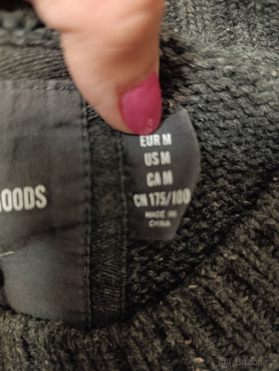 Pánský tmavě šedý svetr H&M, vel. M - 2