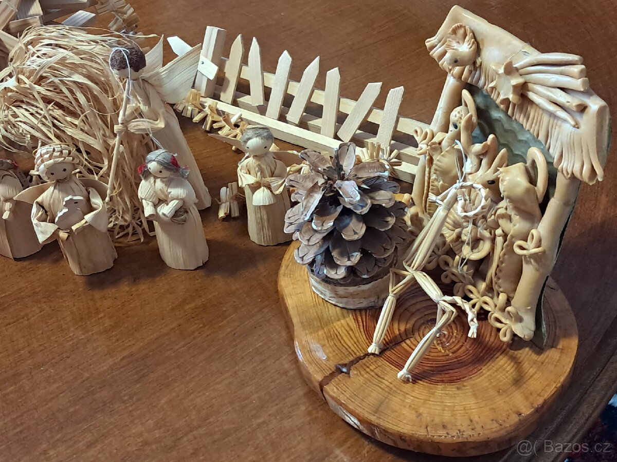 Starý betlém s kukuřičného šustí Starý 60 let - 2