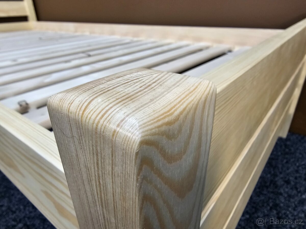 Prodám nové masiv zvýšené postele 80-90x200cm s roštem - 2