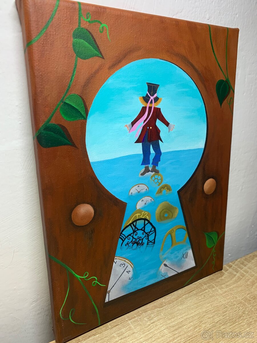 Ručně malovaný originální obraz – 🔑 Za dveřmi času - 2