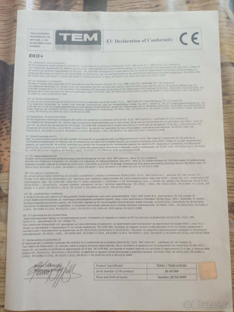 certifikovana váha - 2