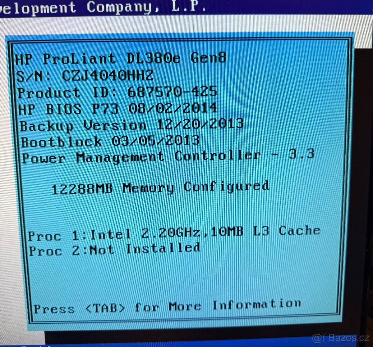 HP ProLiant DL380e Gen8 – 12 GB RAM / Xeon E5 - 2