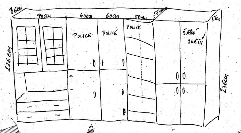 Obývací stěna - sestava. I po castech. - 2