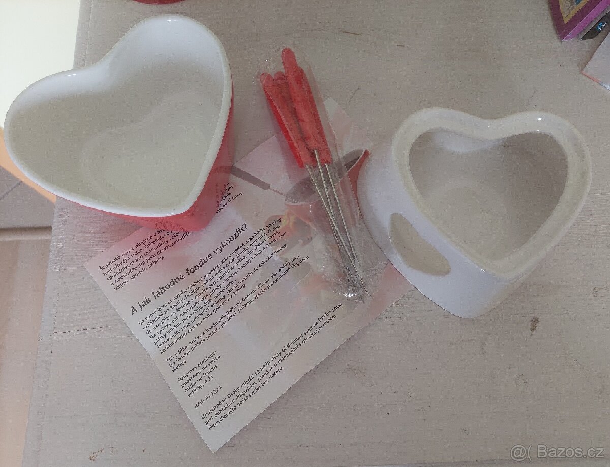Sada na fondue ve tvaru srdce - 2