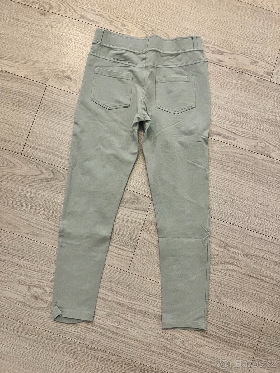 Kalhoty dívčí elastické zelené - 2