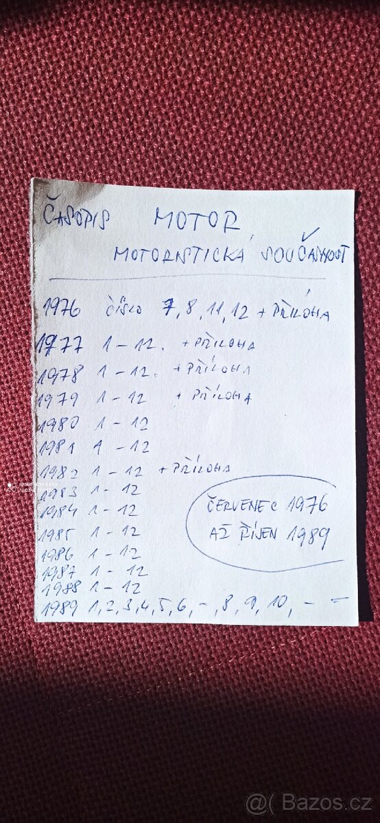 MOTOR -sbírka časopisů (1976-89) - 2