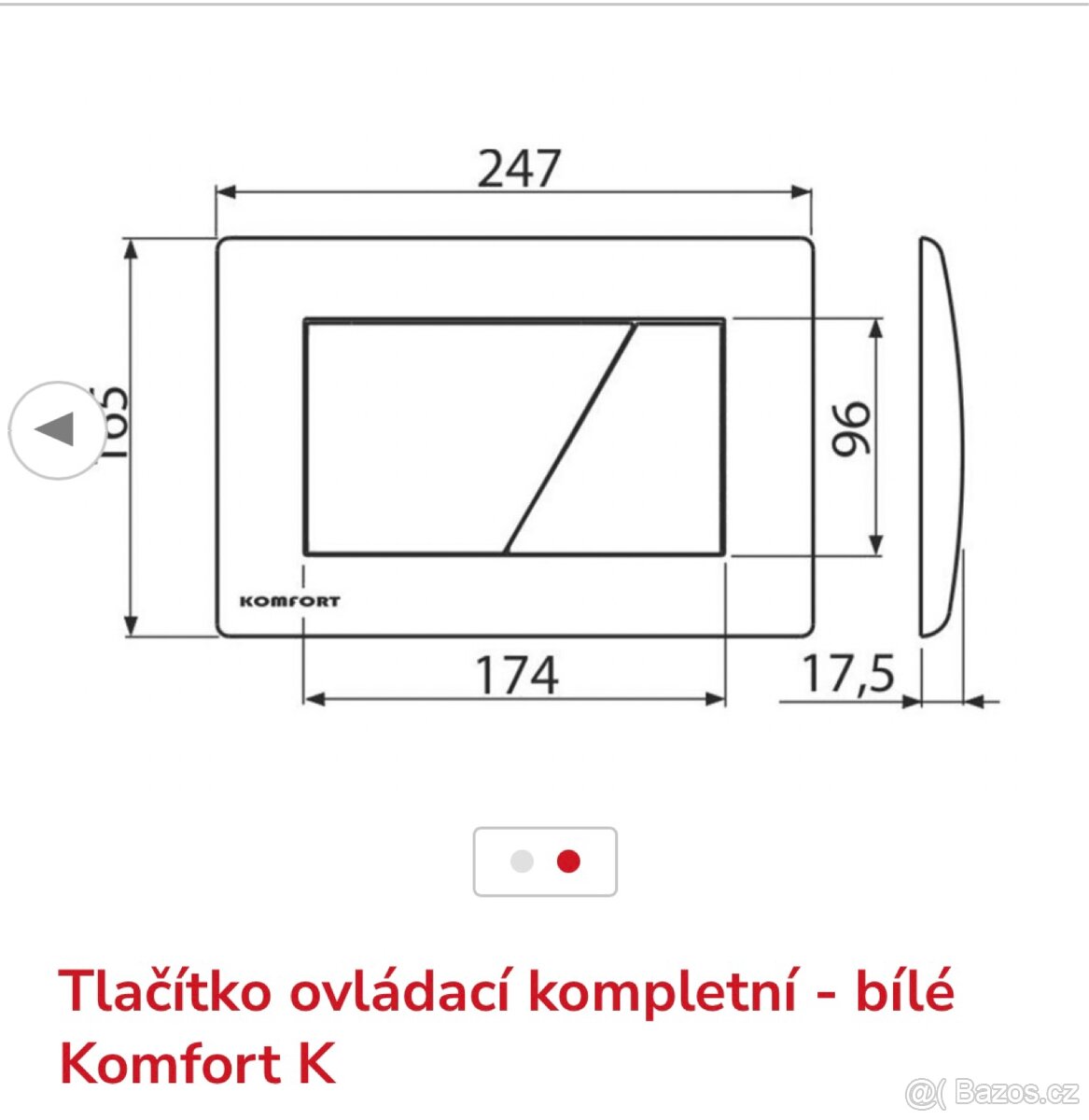 Ovládací tlačítko alcaplast komfort 2 ks - 2