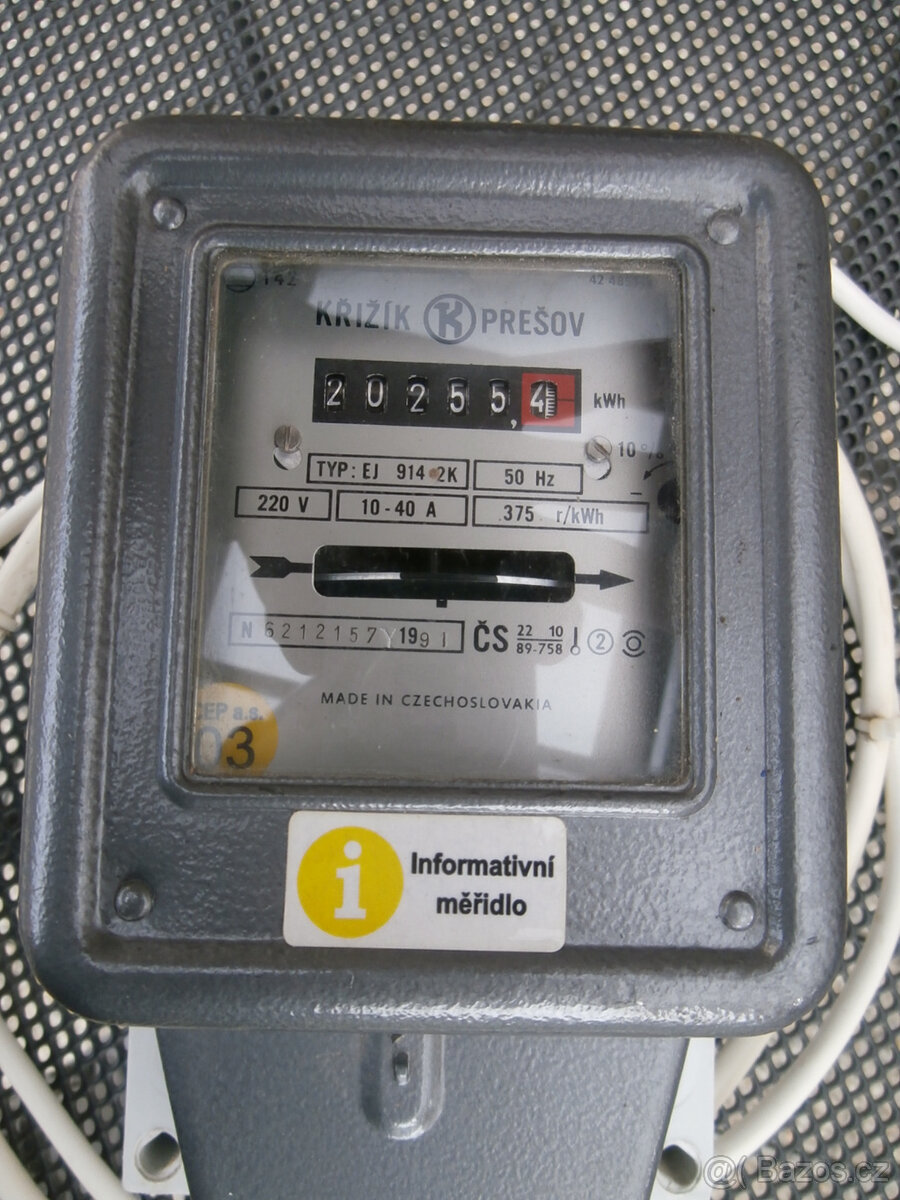 Elektroměr, podružné měření, elektrické hodiny za 400 kč - 2