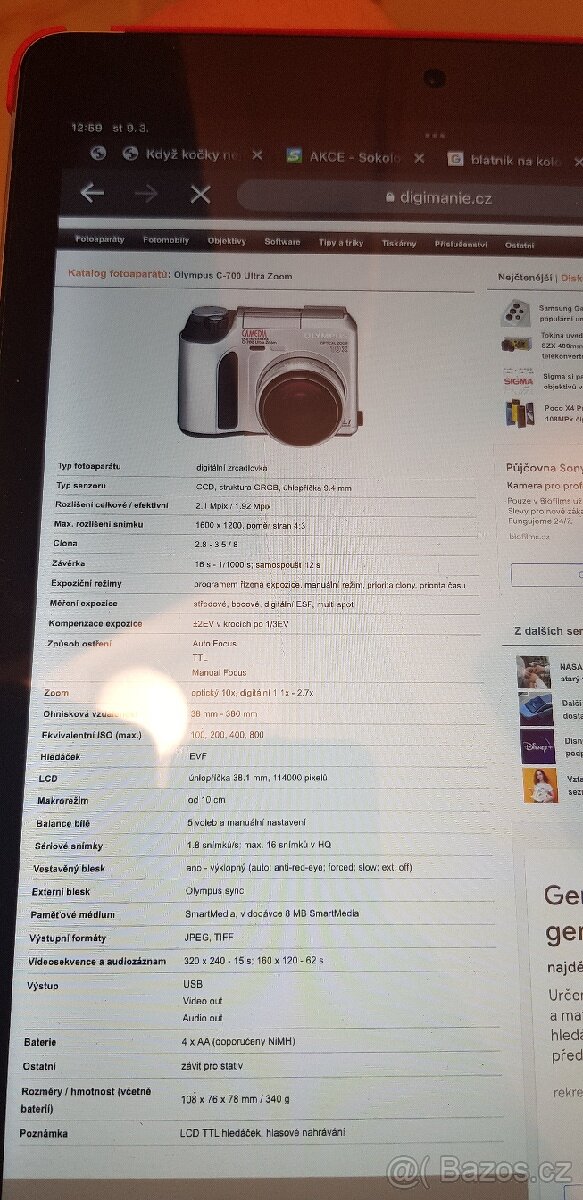 Olympus c700 +brašna +karta - 2