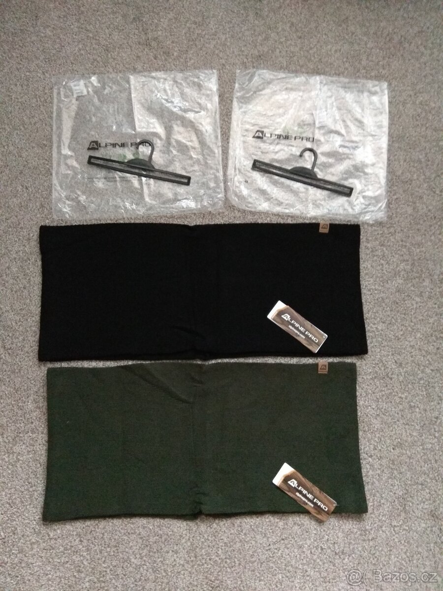 Nové unisex zimní kruhové šály ALPINE PRO -černá, tmavě zel. - 2