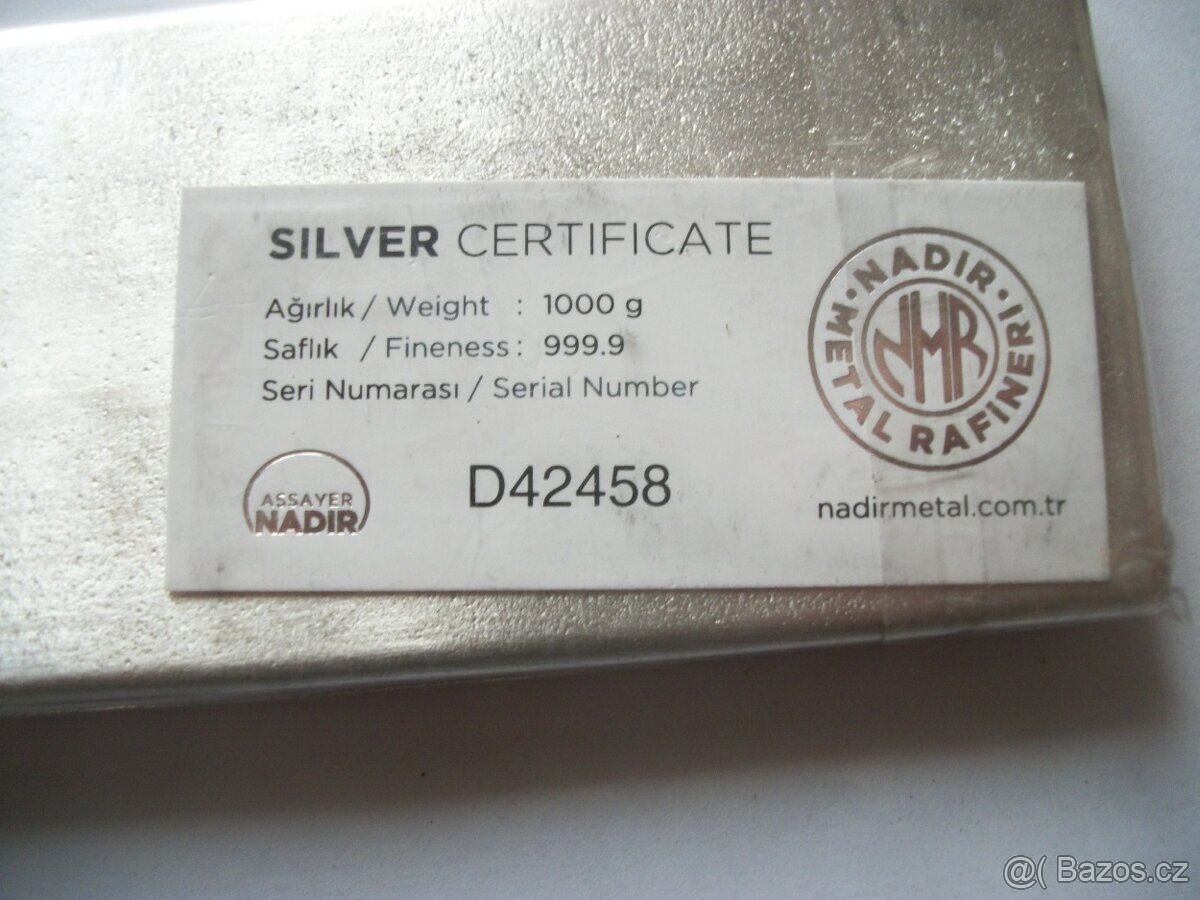 Nadir Metal Stříbrný slitek 1 kg - 2