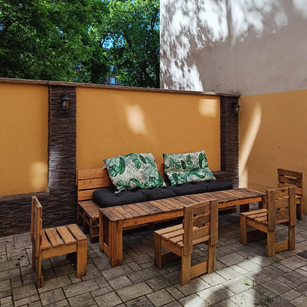 Paletové podsedáky 2 ks šedé + 2 ks zelené - 2