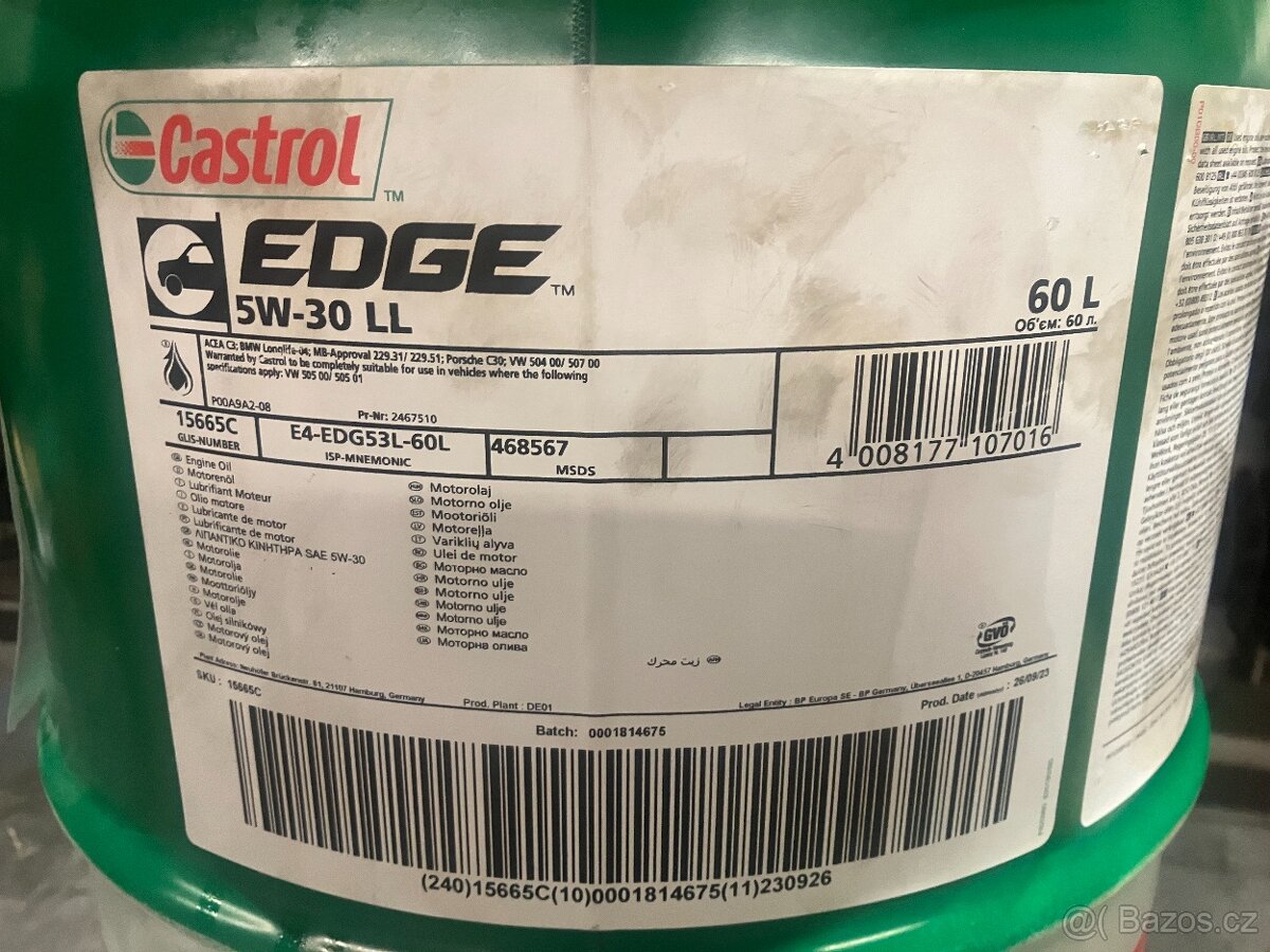 Castrol EDGE 5W-30 LL motorový olej pro auta s DPF - 2