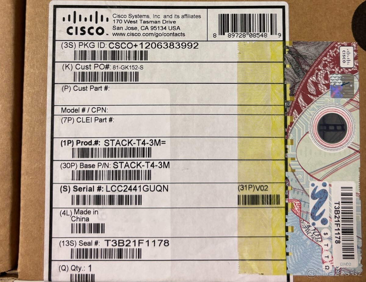 Nový Cisco Stacking Kabel STACK-T4-3M (Catalyst 9200) - 2