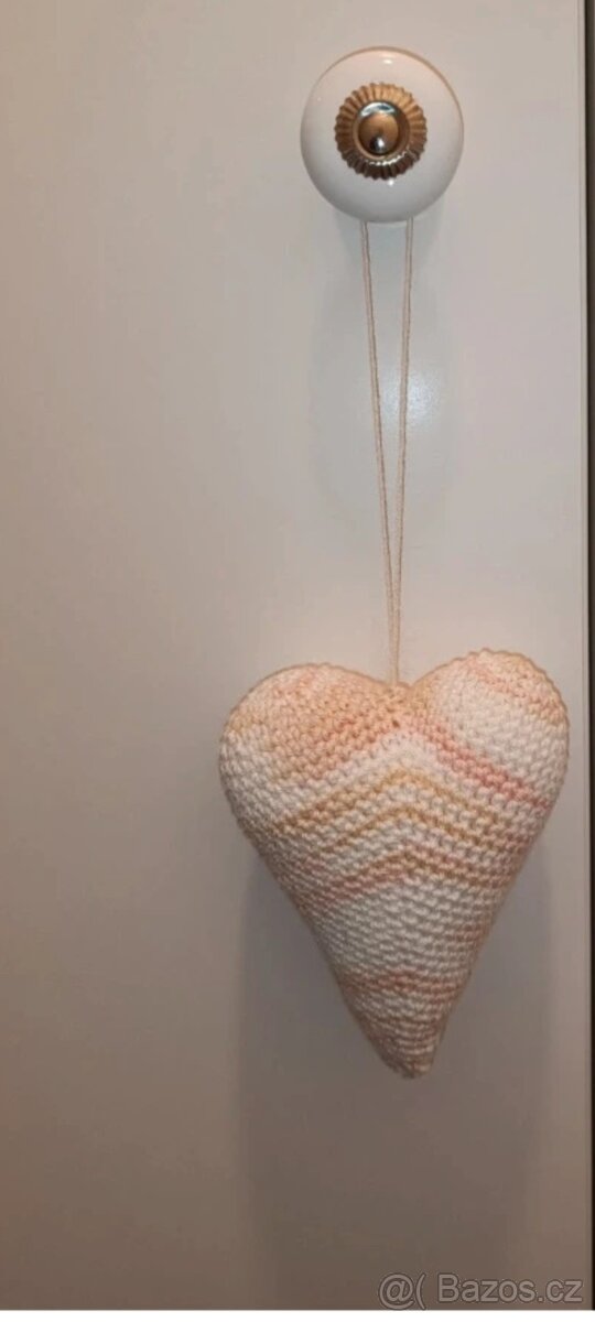 Háčkované srdíčko dekorace/svatba/aromaterapie - 2