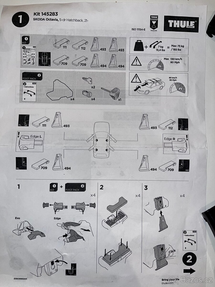 Montážní kit Thule 145284 Octavia IV - 2